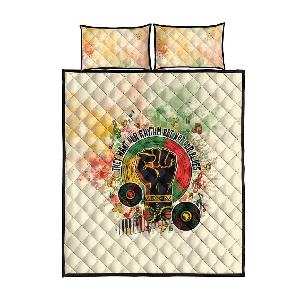 They Want Our Rhythm Not Our Blues Quilt Bed Set Afro Pride Music