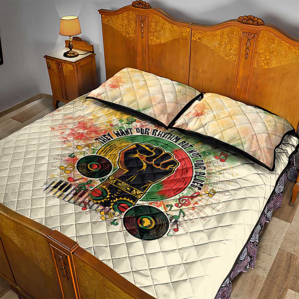 They Want Our Rhythm Not Our Blues Quilt Bed Set Afro Pride Music