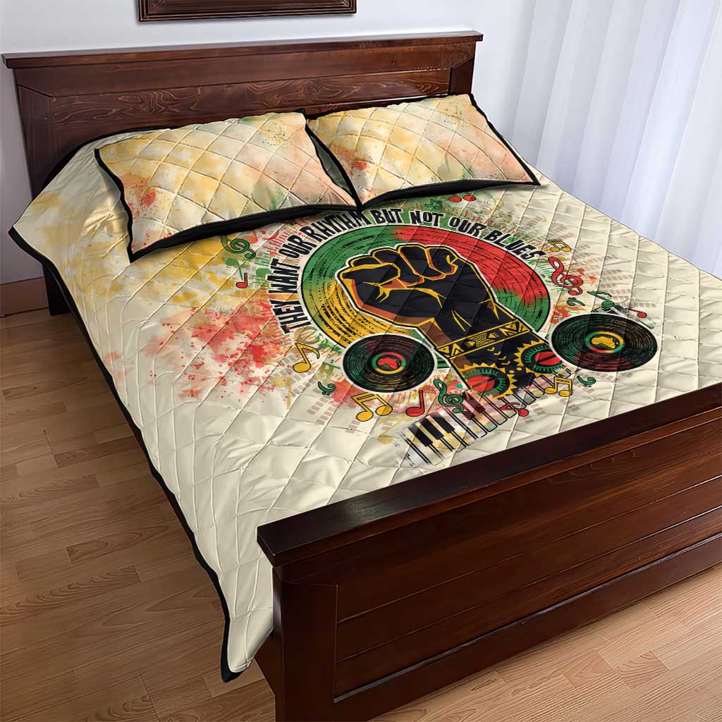 They Want Our Rhythm Not Our Blues Quilt Bed Set Afro Pride Music