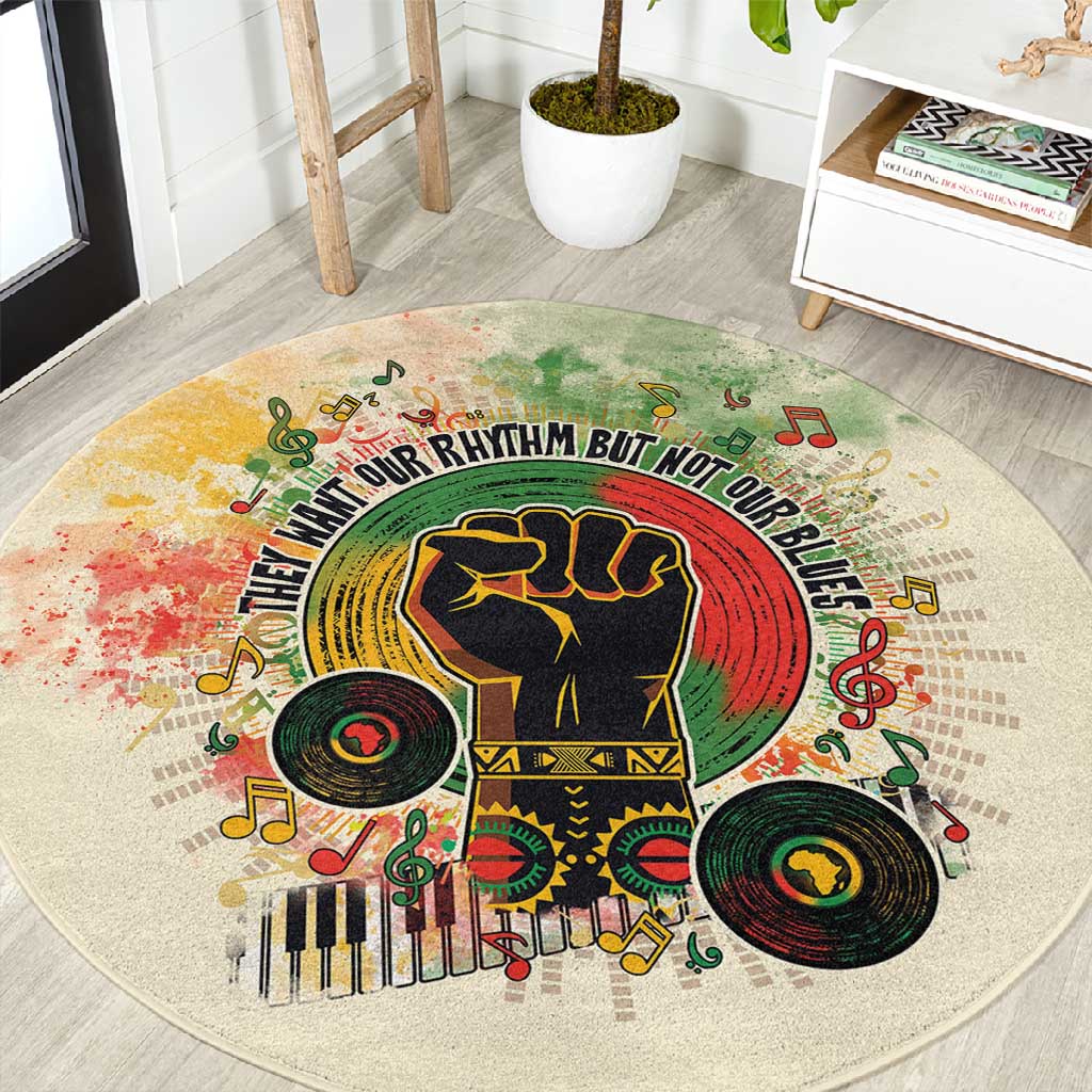 They Want Our Rhythm Not Our Blues Round Carpet Afro Pride Music