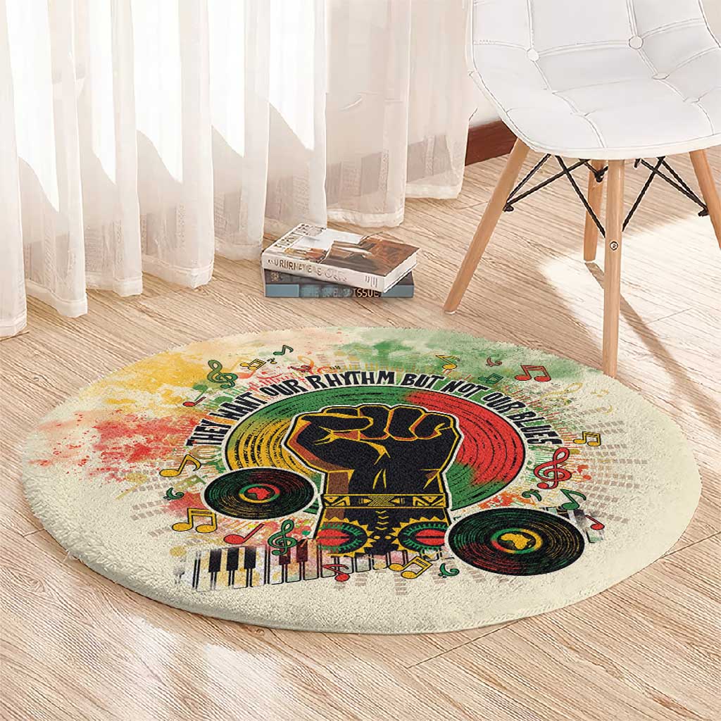 They Want Our Rhythm Not Our Blues Round Carpet Afro Pride Music