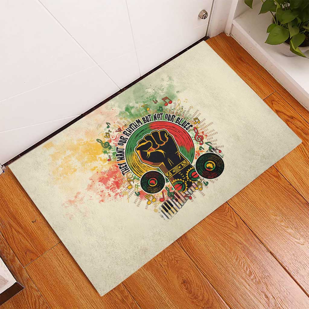 They Want Our Rhythm Not Our Blues Rubber Doormat Afro Pride Music