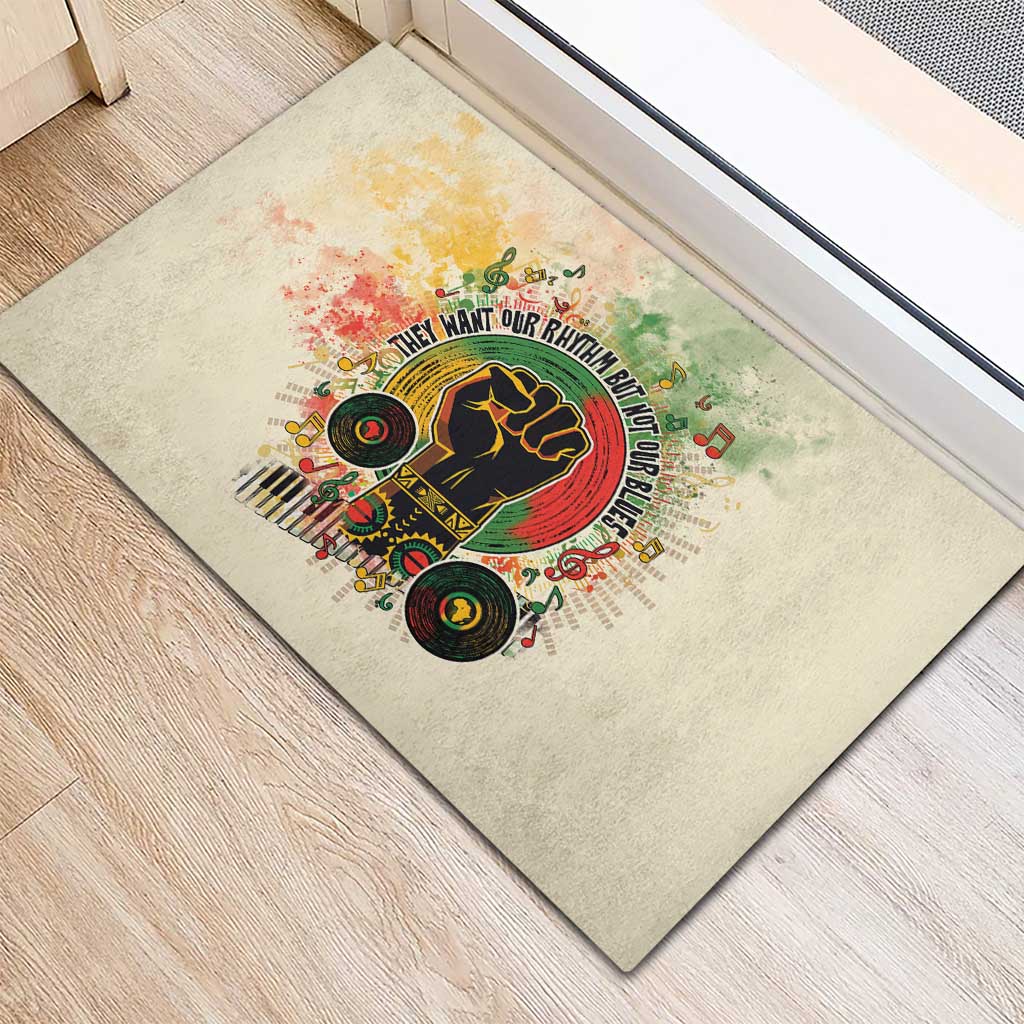 They Want Our Rhythm Not Our Blues Rubber Doormat Afro Pride Music