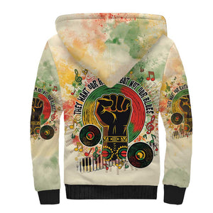 They Want Our Rhythm Not Our Blues Sherpa Hoodie Afro Pride Music