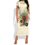 They Want Our Rhythm Not Our Blues Short Sleeve Bodycon Dress Afro Pride Music DT03