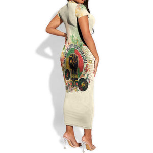 They Want Our Rhythm Not Our Blues Short Sleeve Bodycon Dress Afro Pride Music DT03