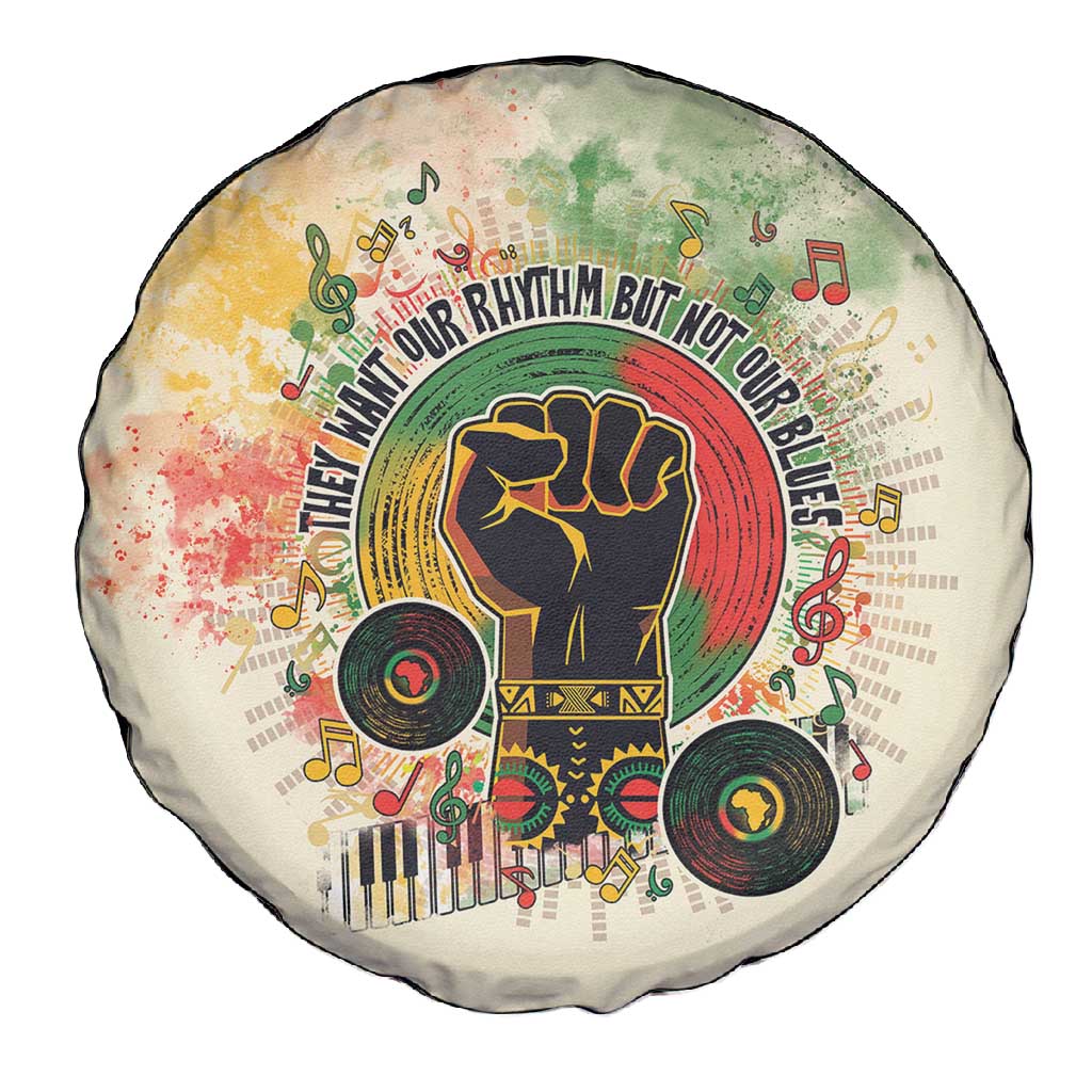 They Want Our Rhythm Not Our Blues Spare Tire Cover Afro Pride Music