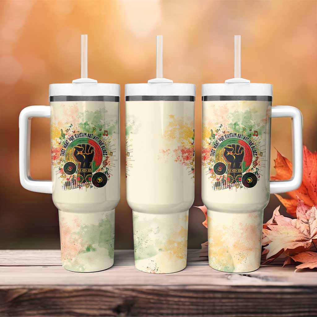 They Want Our Rhythm Not Our Blues Tumbler With Handle Afro Pride Music