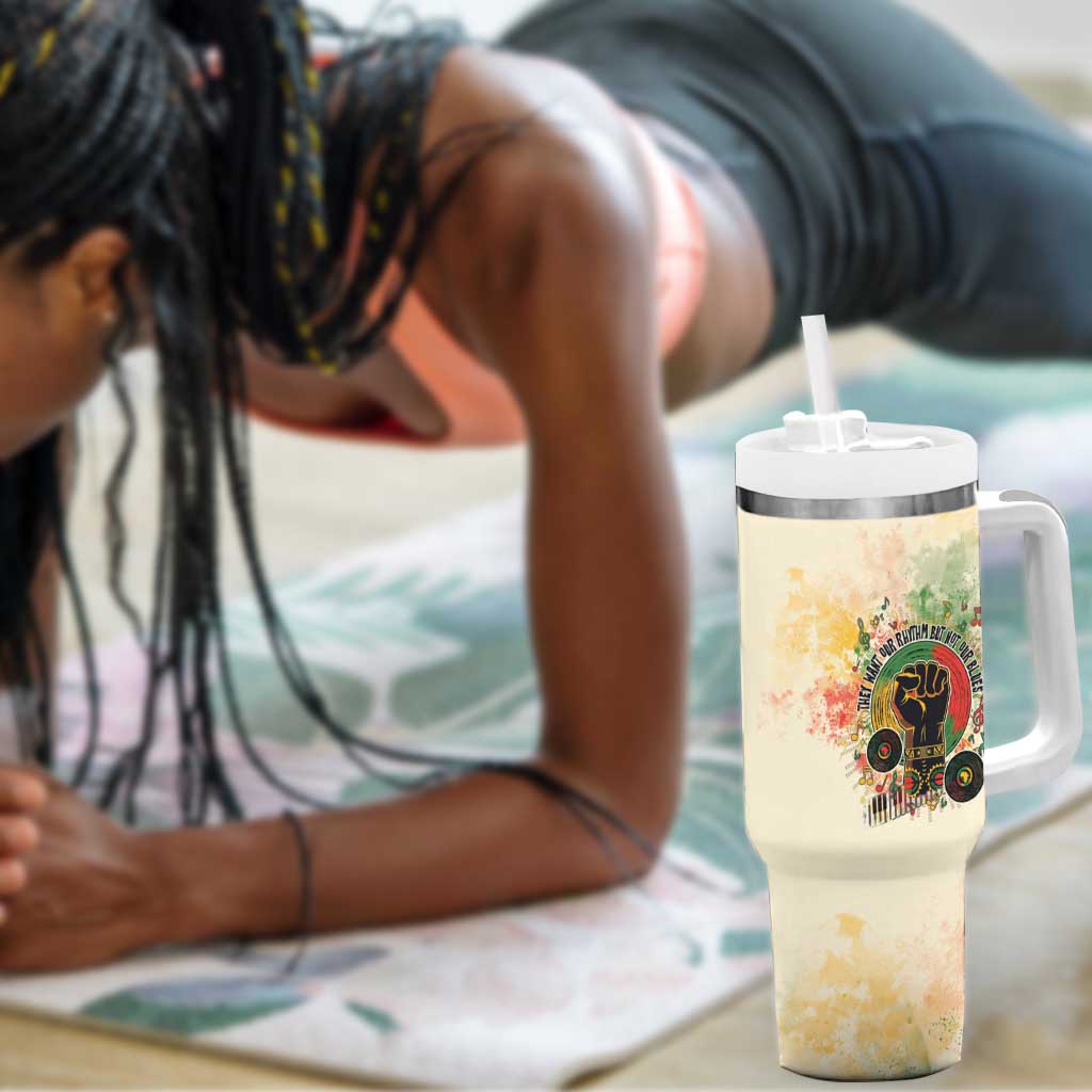 They Want Our Rhythm Not Our Blues Tumbler With Handle Afro Pride Music