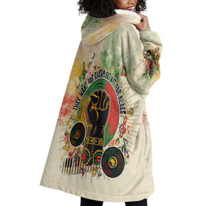 They Want Our Rhythm Not Our Blues Wearable Blanket Hoodie Afro Pride Music
