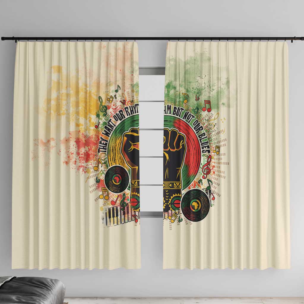 They Want Our Rhythm Not Our Blues Window Curtain Afro Pride Music