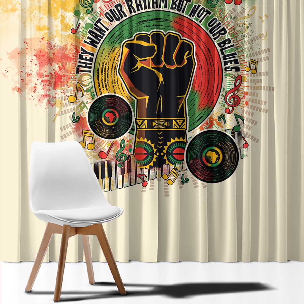 They Want Our Rhythm Not Our Blues Window Curtain Afro Pride Music