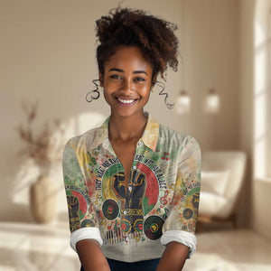 They Want Our Rhythm Not Our Blues Women Casual Shirt Afro Pride Music