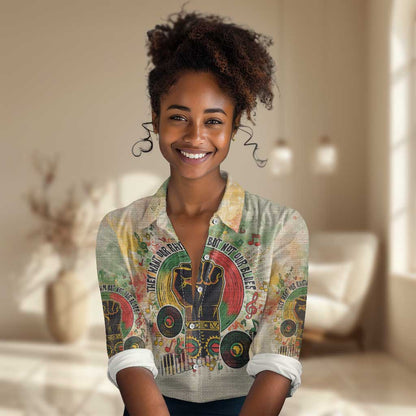 They Want Our Rhythm Not Our Blues Women Casual Shirt Afro Pride Music