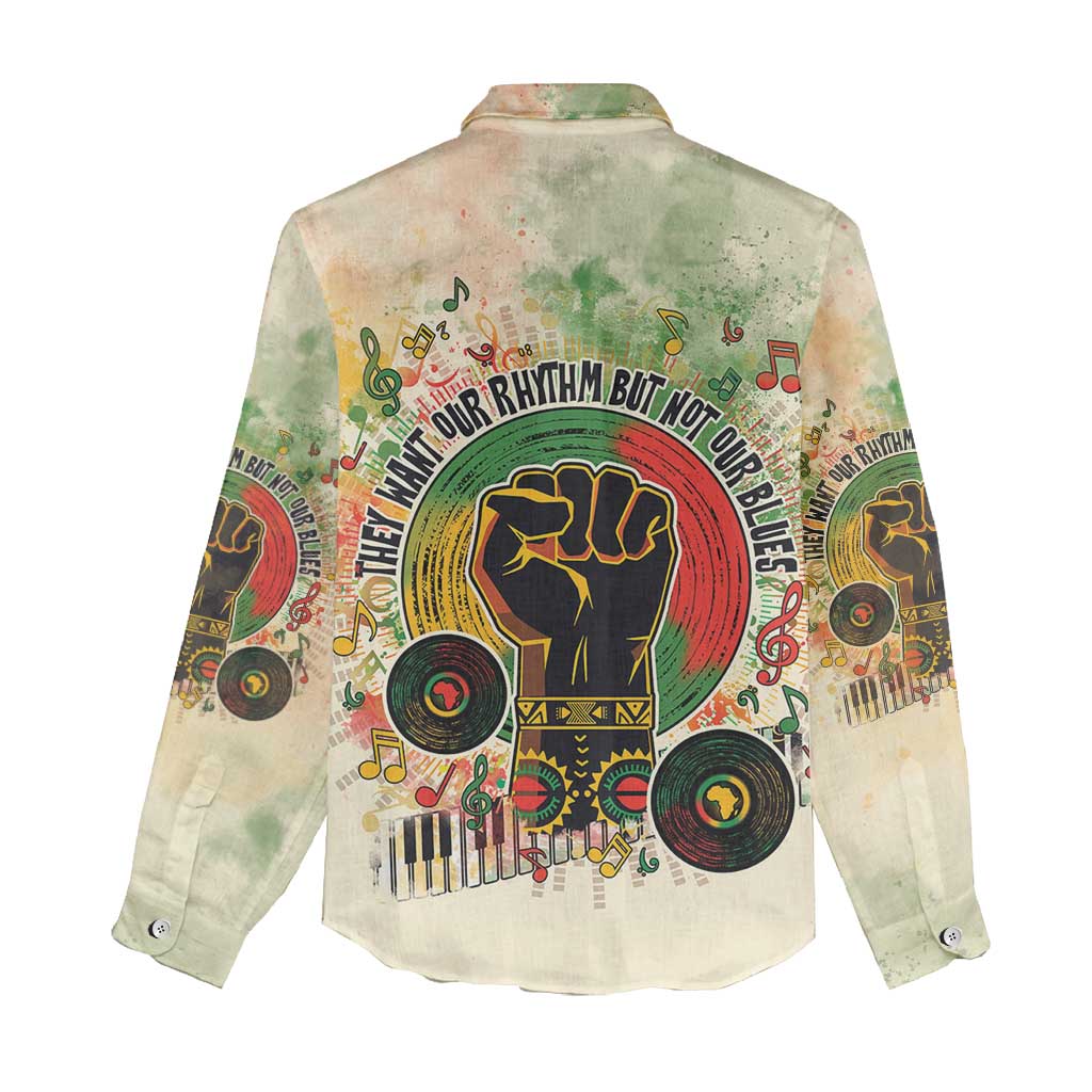 They Want Our Rhythm Not Our Blues Women Casual Shirt Afro Pride Music