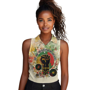 They Want Our Rhythm Not Our Blues Women Sleeveless Polo Shirt Afro Pride Music