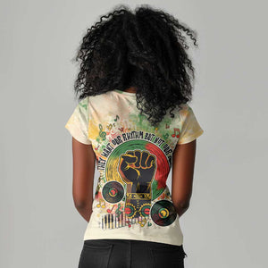 They Want Our Rhythm Not Our Blues Women V-Neck T-Shirt Afro Pride Music