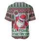 Black Santa Fist Christmas Africa Baseball Jersey All Power to the People