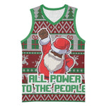 Black Santa Fist Christmas Africa Basketball Jersey All Power to the People - African Pride