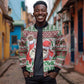 Black Santa Fist Christmas Africa Bomber Jacket All Power to the People