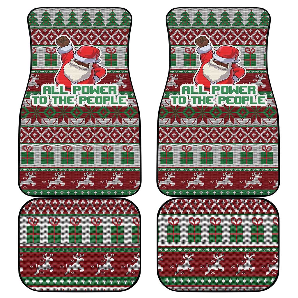 Black Santa Fist Christmas Africa Car Mats All Power to the People