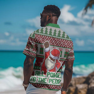 Black Santa Fist Christmas Africa Hawaiian Shirt All Power to the People