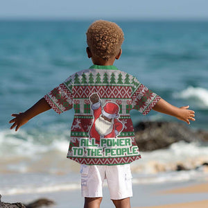 Black Santa Fist Christmas Africa Kid Hawaiian Shirt All Power to the People