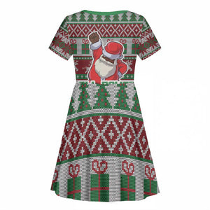 Black Santa Fist Christmas Africa Kid Short Sleeve Dress All Power to the People