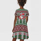 Black Santa Fist Christmas Africa Kid Short Sleeve Dress All Power to the People