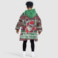 Black Santa Fist Christmas Africa Kid Wearable Blanket Hoodie All Power to the People