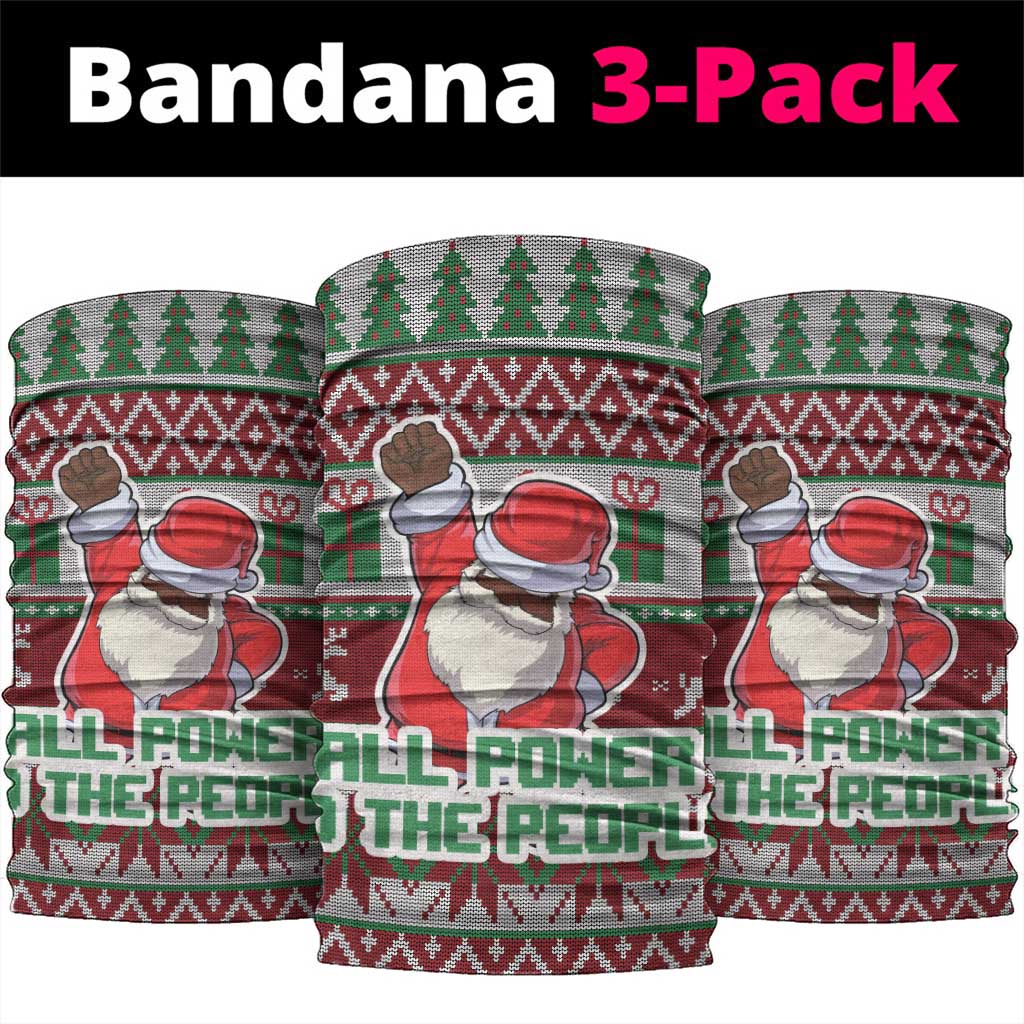 Black Santa Fist Christmas Africa Neck Gaiter All Power to the People DT03