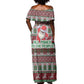 Black Santa Fist Christmas Africa Off Shoulder Maxi Dress All Power to the People