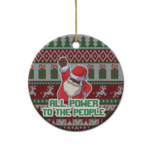 Black Santa Fist Christmas Africa Ceramic Ornament All Power to the People DT03