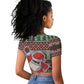 Black Santa Fist Christmas Africa Raglan Cropped T shirt All Power to the People