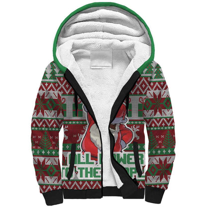 Black Santa Fist Christmas Africa Sherpa Hoodie All Power to the People