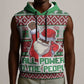 Black Santa Fist Christmas Africa Sleeveless Hoodie All Power to the People - African Pride