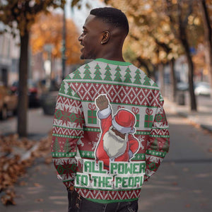 Black Santa Fist Christmas Africa Sweatshirt All Power to the People