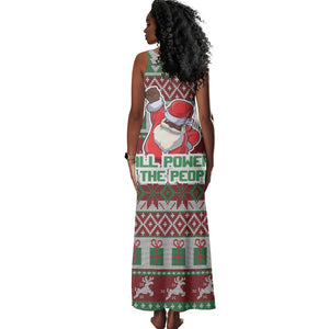 Black Santa Fist Christmas Africa Tank Maxi Dress All Power to the People