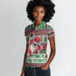 Black Santa Fist Christmas Africa Women Polo Shirt All Power to the People
