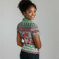 Black Santa Fist Christmas Africa Women Polo Shirt All Power to the People