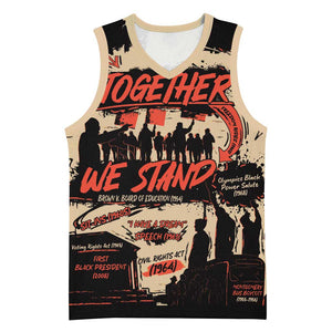 Together We Stand African American Basketball Jersey Important Milestones History Vintage DT03