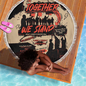 Together We Stand African American Beach Blanket Important Milestones History Vintage