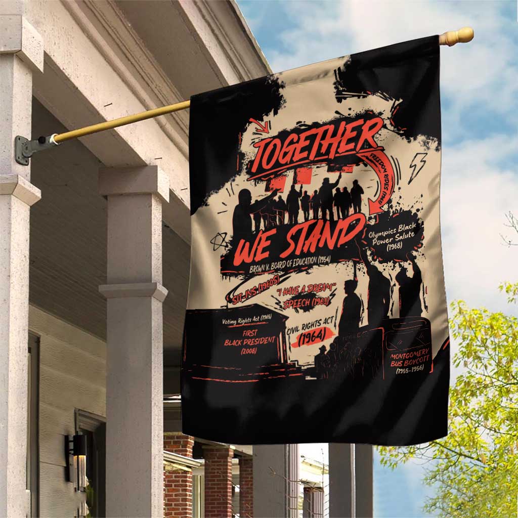 Together We Stand African American Garden Flag Important Milestones History Vintage
