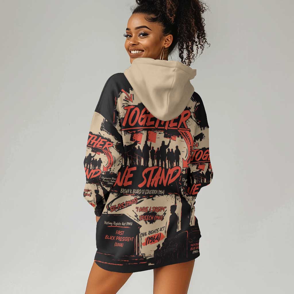 Together We Stand African American Hoodie Dress Important Milestones History Vintage