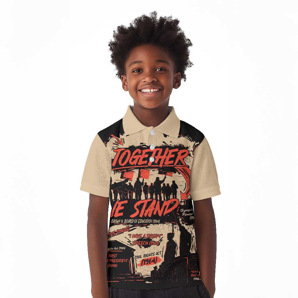 Together We Stand African American Kid Polo Shirt Important Milestones History Vintage