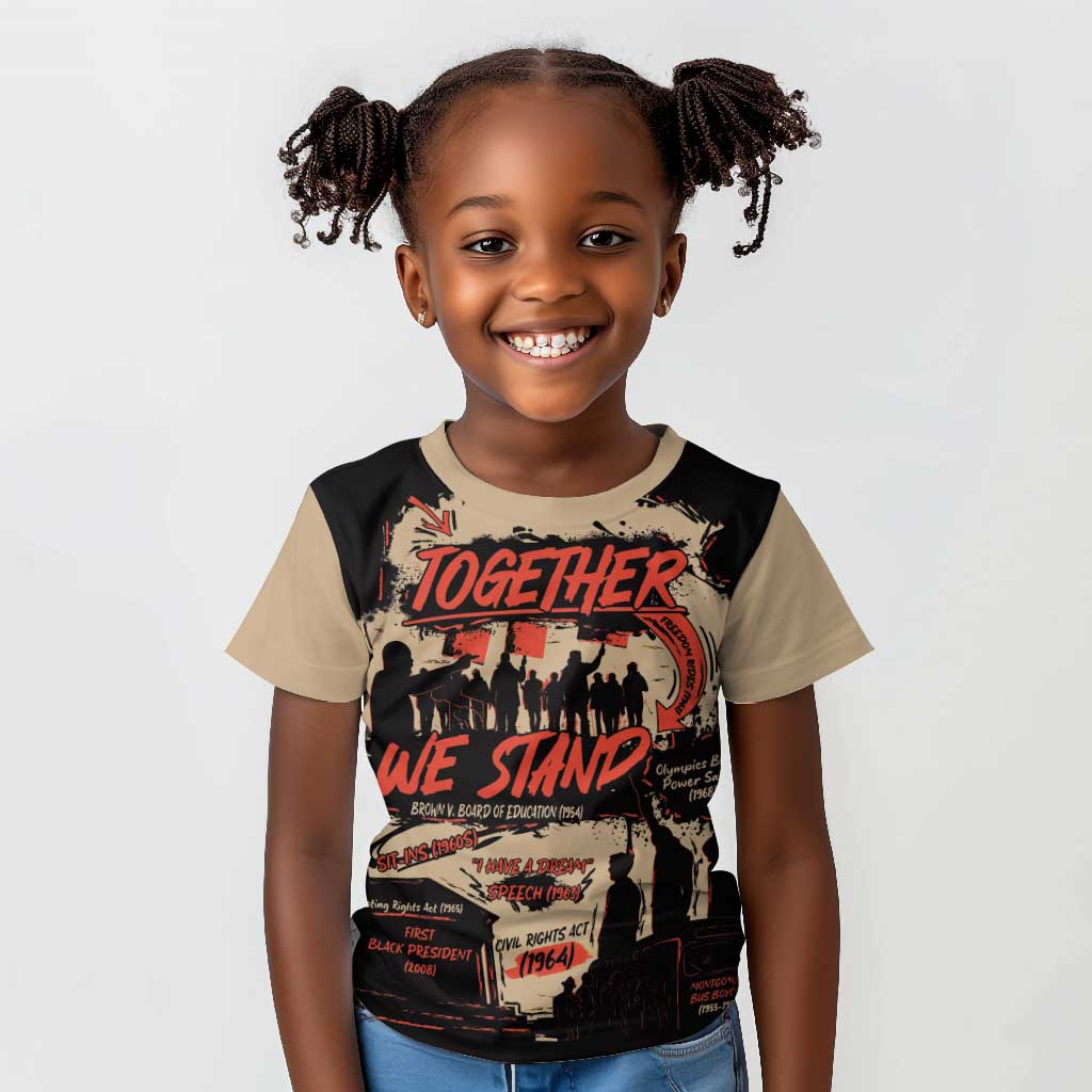 Together We Stand African American Kid T shirt Important Milestones History Vintage