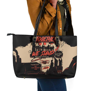 Together We Stand African American Leather Tote Bag Important Milestones History Vintage