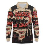 Together We Stand African American Long Sleeve Polo Shirt Important Milestones History Vintage
