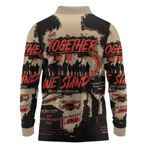 Together We Stand African American Long Sleeve Polo Shirt Important Milestones History Vintage