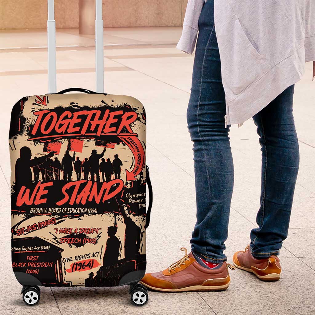 Together We Stand African American Luggage Cover Important Milestones History Vintage